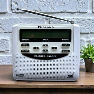 Midland WR-120 All Hazard Digital Weather Radio Public Alert NOAA White TESTED